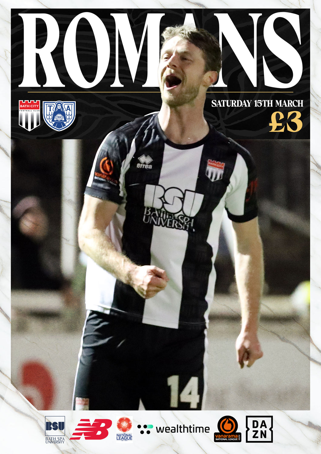 Matchday Programme v Tonbridge Angels - Saturday 15 March 2025
