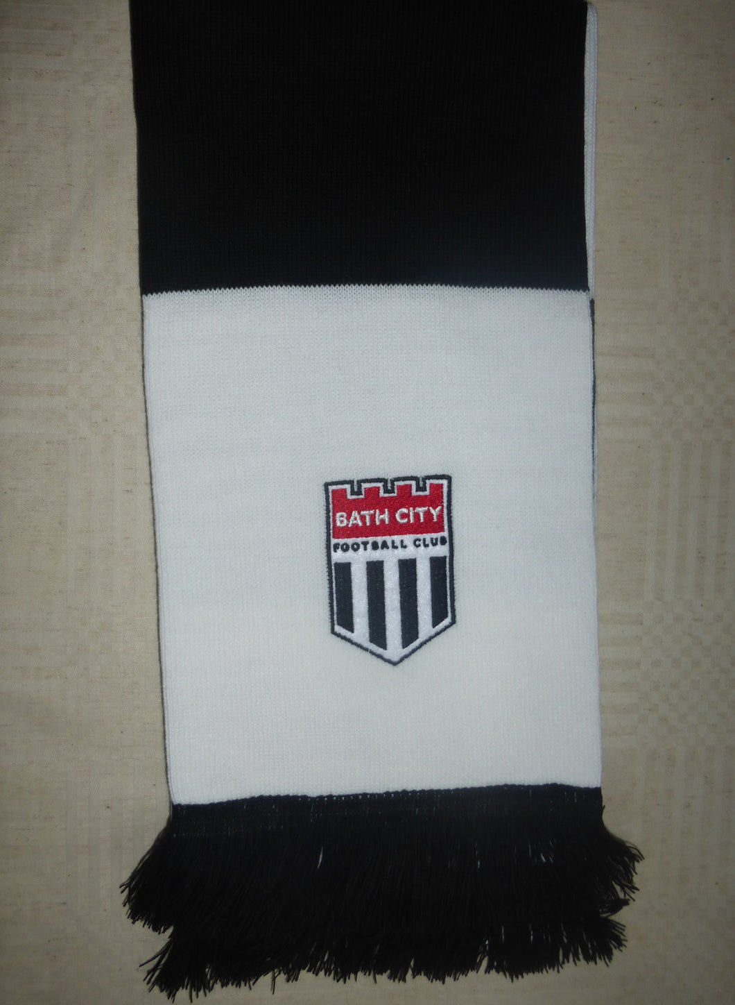 Bath City Black/White Striped Scarf