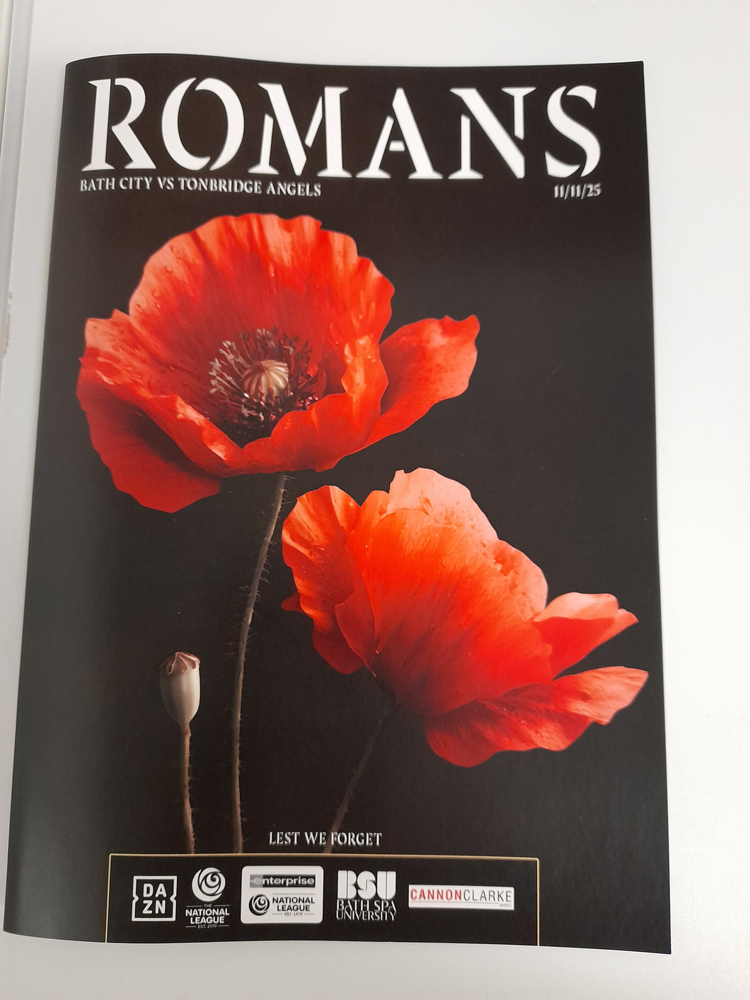 Matchday Programme v Tonbridge Angels -Tuesday 11 November 2025