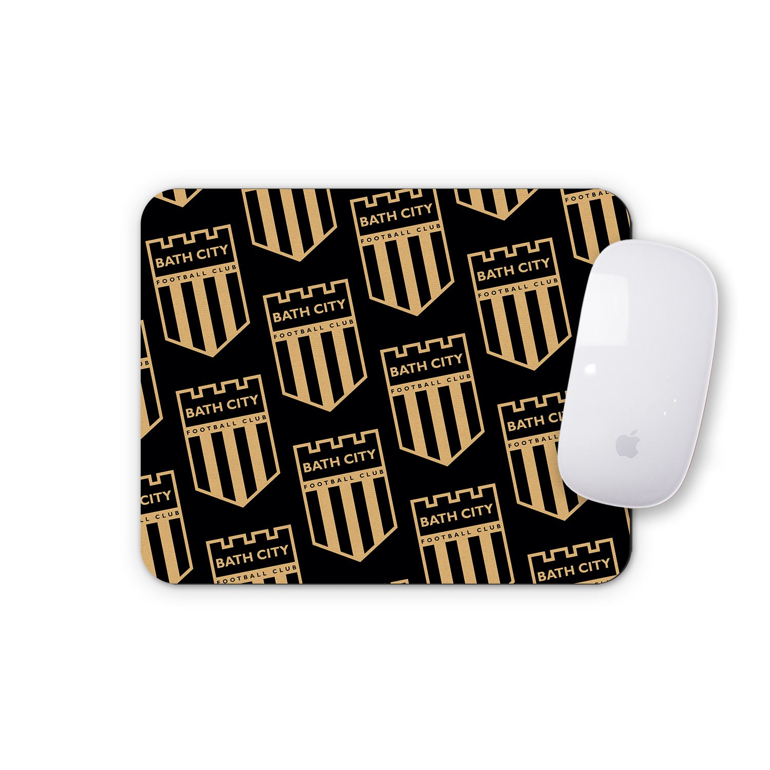 Bath City Black and Gold Repeat Crest Mouse Mat