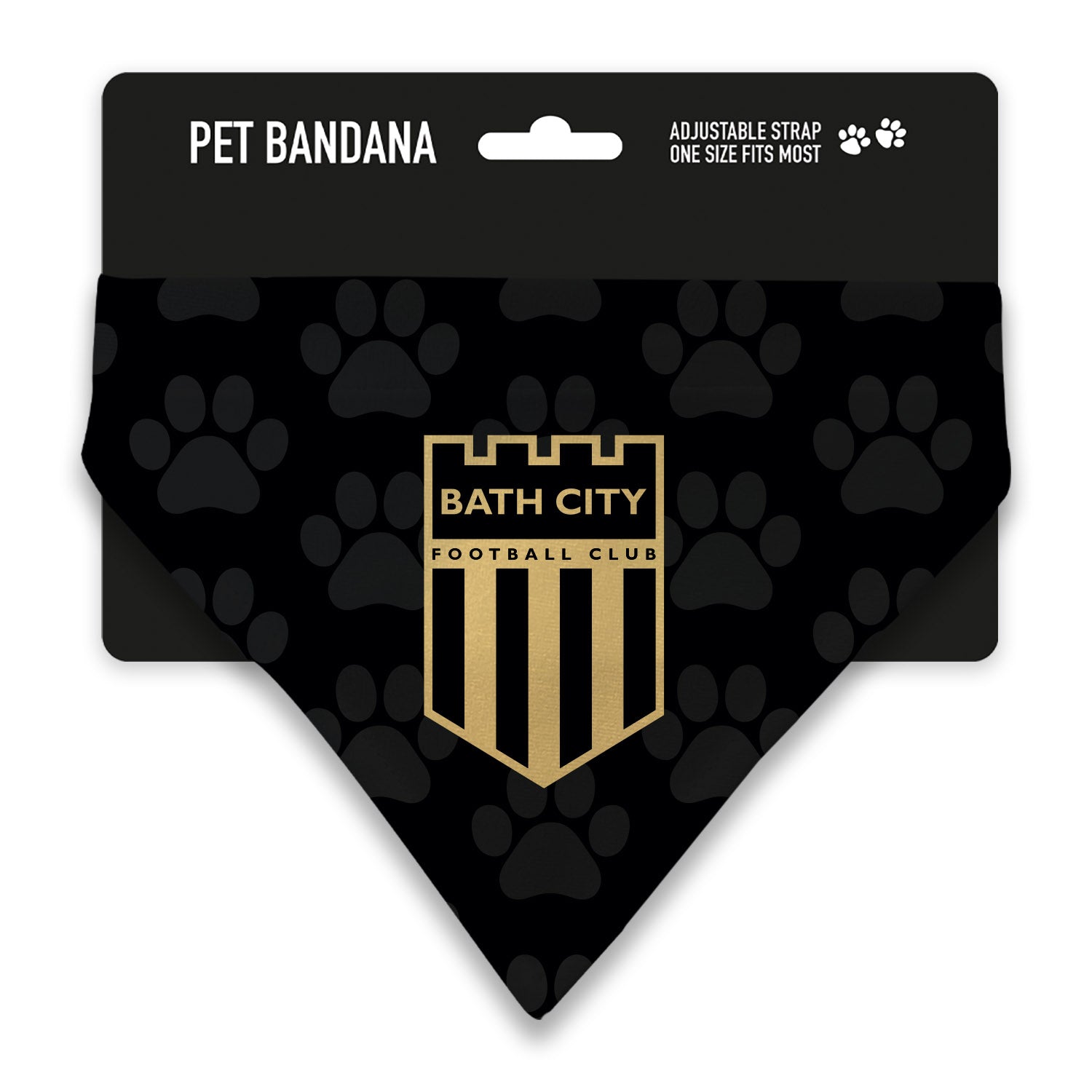 Bath City Black and Gold Crest Pet Bandana