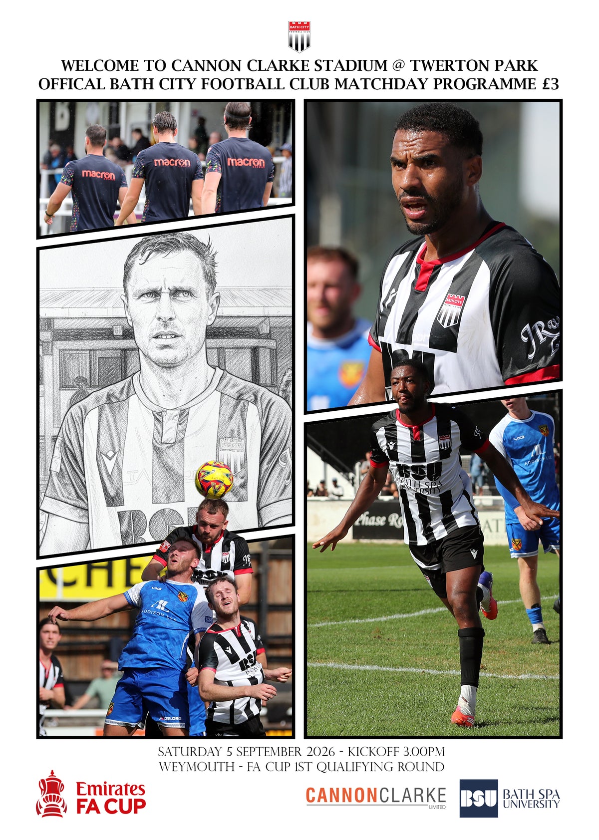 Matchday Programme v Weymouth (Emirates FA Cup) - Saturday 5 September 2026